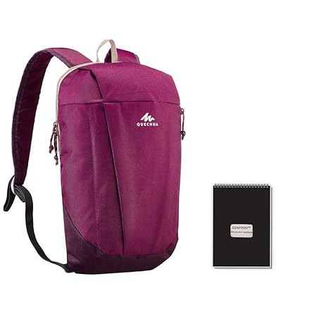 QUECHUA NH 100 Backpack 10L Purple with GENPROD Mini Pocket Notebook