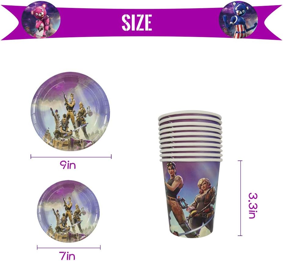 Humfoo Video Game Birthday Party Supplies and Decorations|Happy Birthday Banner|Cake Topper|Cake Cutter|Napkins|Plates|Cups|Utensils|Table Cloth |Latex Party Balloons|Foil Balloons/Game Party Favor: Health & Personal Care