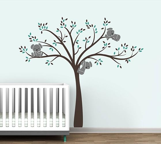 Amazon Com Modern Koala Cuteness Tree Wall Decal For Baby Nursery