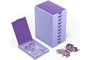 CATEARED Trabricks, 10pcs Diamond Art Storage Trays Kits with Lids, 2-in-1 Diamond Painting Accessories and Bead Storage Cont