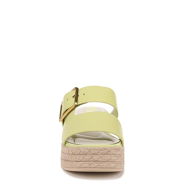 FRANCO SARTO WOMENS TAZIANA ESPADRILLE WEDGE SANDAL ALGAE GREEN LEATHER 9.5 M