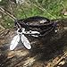 ERAWAN Fashion Leather Wrap Braided Wristband Cuff Punk Men Women Bangle Bracelet Gift EW sakcharn (Black+Coffee)