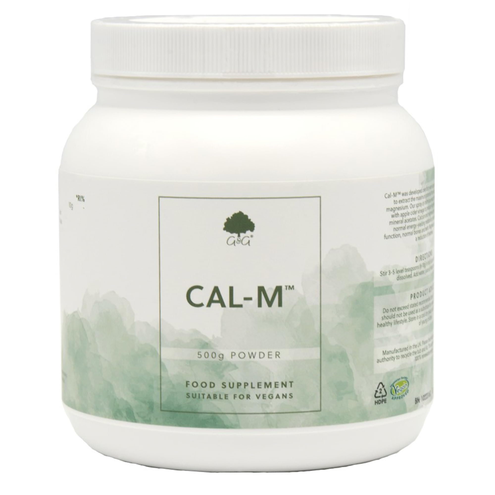 Cal-M Powder | 500g tub | Calcium & Magnesium Blend with Cider Vinegar | Cal-mag Drink Powder | Calcium & Magnesium as Mineral Acetates | G&G Vitamins