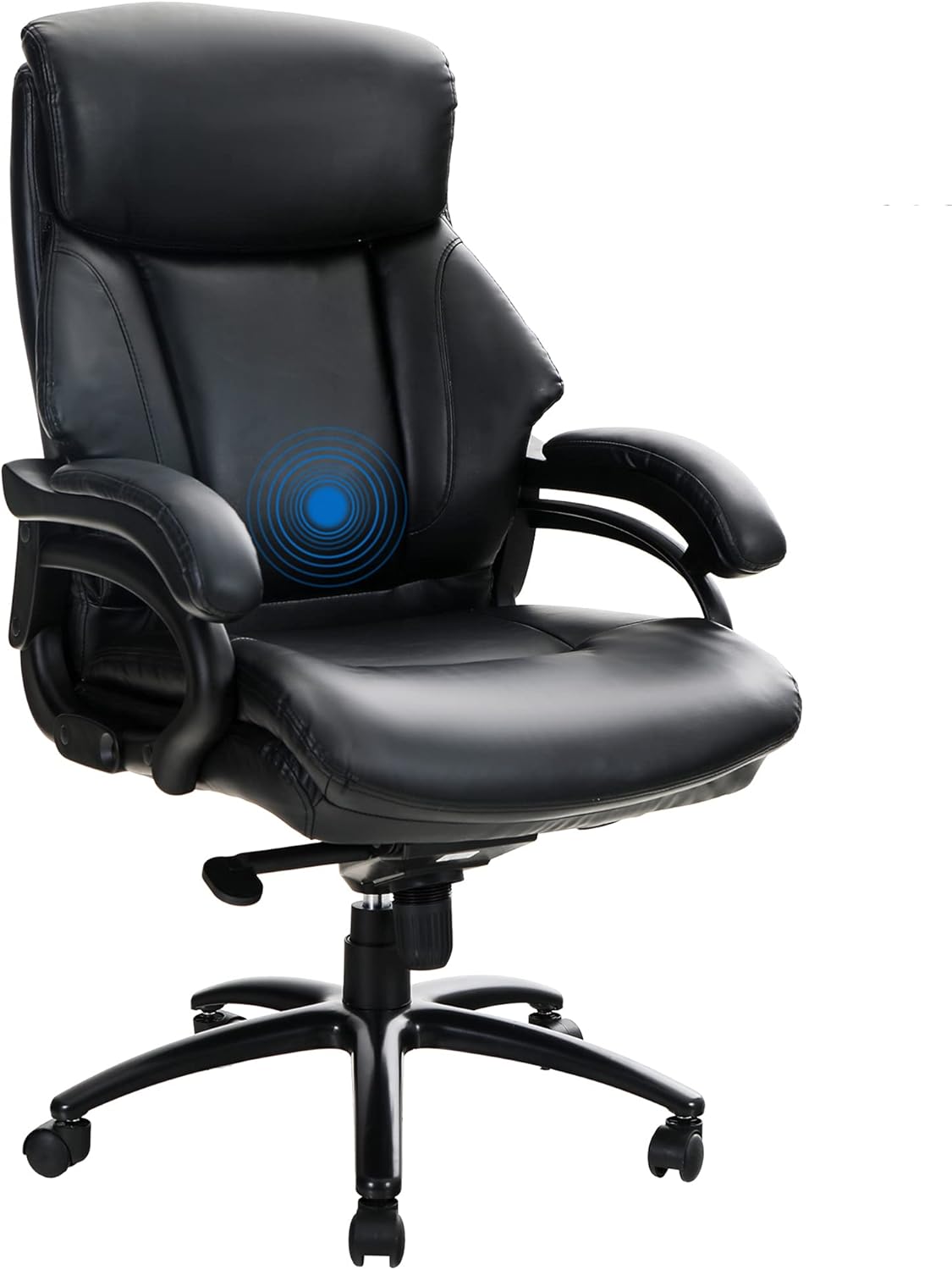 MAISON ARTS Big and Tall Executive Office Chair, Ergonomic High Back Bonded Leather Massage Computer Desk Chair Task Swivel Chair with Rocking Function and Heavy Duty Metal Base for Home Office, 400LB: Kitchen & Dining