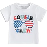 Kids 4th of July Shirt Cute Letter Short Sleeve T-Shirt Top Toddler Fourth of July Outfit