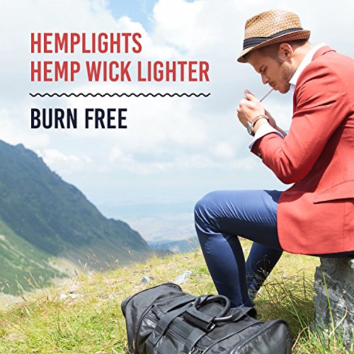 Hemplights Hemp Wick Lighter 2 Pack Wrapper, Includes 8FT Hemp Wick USA (Black/White)