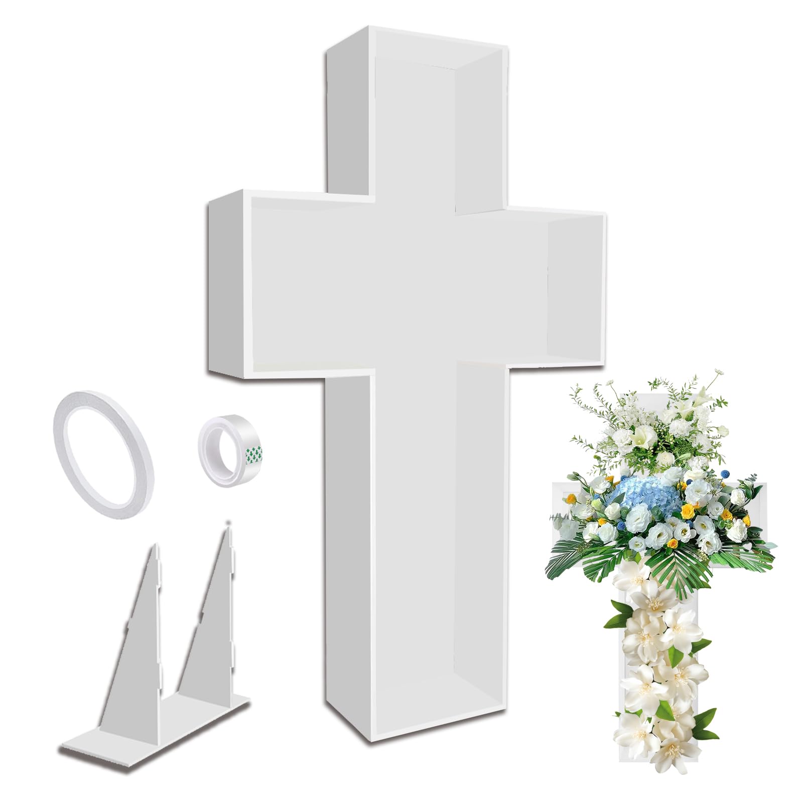 Photo 1 of 3FT Cross Balloons Mosaic Pre Cut Frame DIY Frame Foam Marquee Sign for Birthday Engagement First Holy Communion Celebration Christmas Wedding Decorations