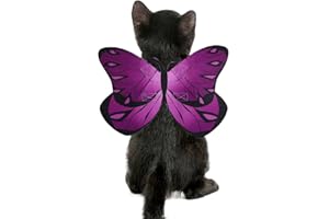 PUOYIS Pet Cat Bat Wings for Halloween Party Decoration, Puppy Collar Leads Cosplay Bat Costume,Cute Puppy Cat Dress Up Accessories