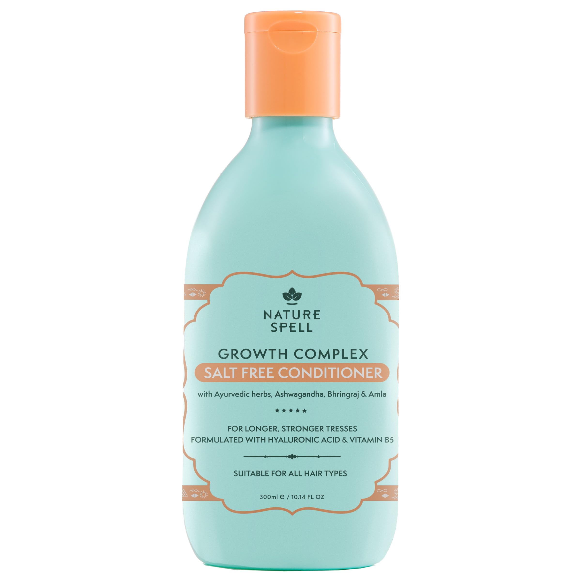 Nature Spell Hair Growth Complex Conditioner, Nourishing and Strengthening, Infused with Hyaluronic Acid and Vitamin B5, For All Hair Types, Vegan, 300ml