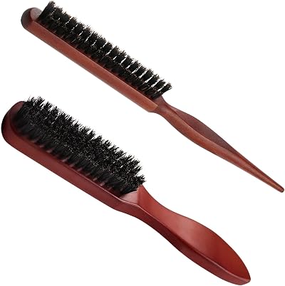 Sularpek 2 Pcs Slick Back Hair Brush Boar Bristle Smoothing Brush