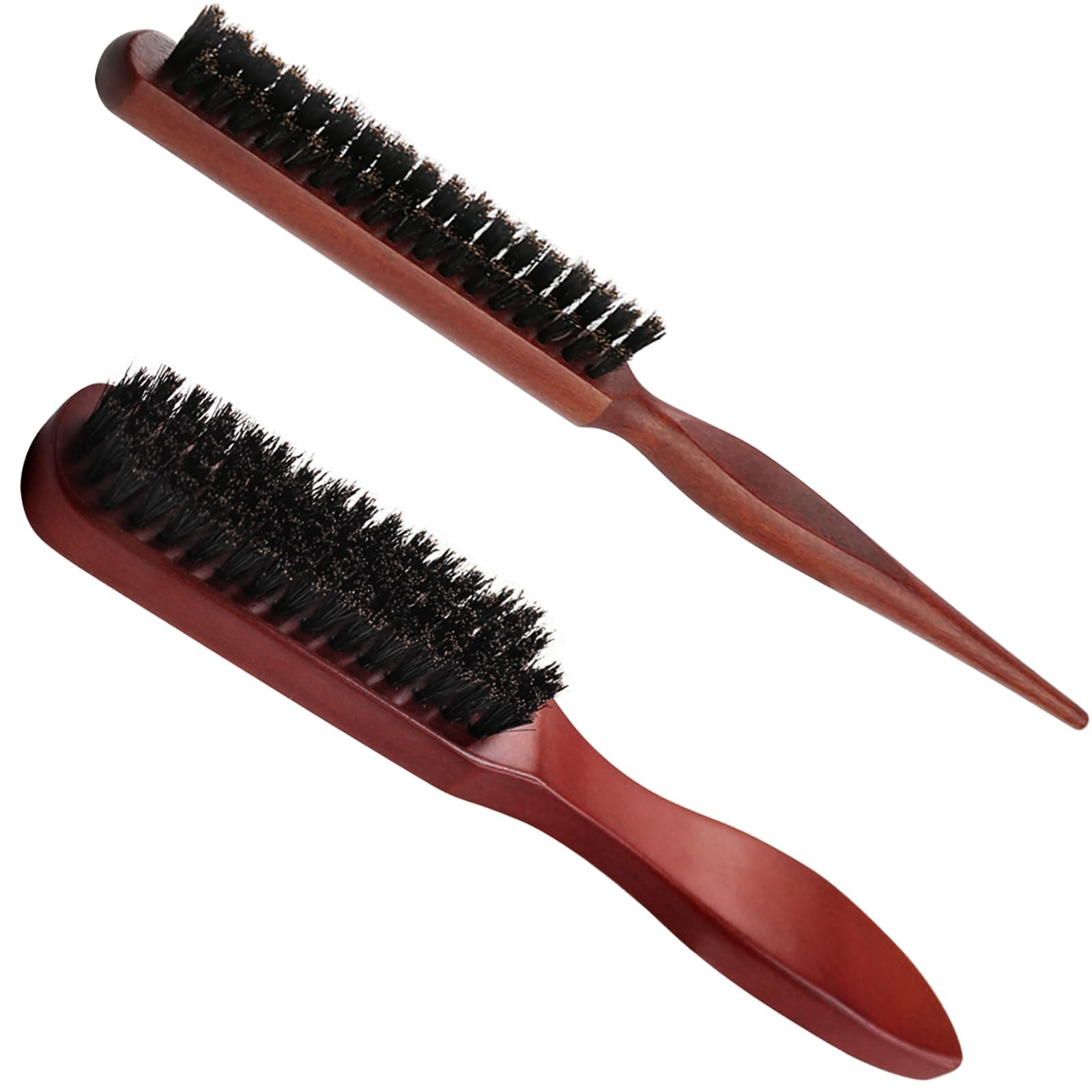 Sularpek 2 Pcs Slick Back Hair Brush, Smoothing Brush, Boar Bristle Hair Brushs, Hair Brush for Slick Back, Suitable For Thick, Curly, Dry or Damaged Hair