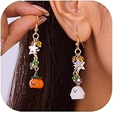 Ghost Earrings for Women Halloween Earrings Dangle Cute Pumpkin Drop Earring Bow Acrylic Stud Dainty Statement Earring Jewelry Gifts Halloween Costumes Accessories