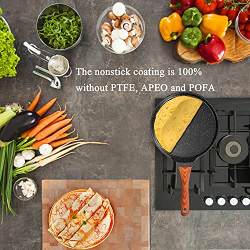Aoorun Nonstick Crepe Pan Induction Stove, 10 Inch Dosa Tawa Omelette