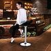 LANGRIA Paris Bar Stools Set with Leatherette Exterior, Adjustable Gas Lift, Chrome Plated Footrest and Base for Bar, Counter or Home (2 PCS, Black)