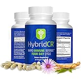 HybridCR Rapid Immunity Supplement | Zinc, Echinacea, Andrographis, Ginseng, Selenium, Gluten-Free & Non-GMO | 5-in-1 Immune Support Supplement | Pharmacist Formulated 1 Month Supply (30 Veggie Caps)