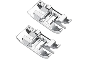 ZhXu Shuo 2PCS Stitch in Ditch Foot/Edge Joining Foot Sewing Machine Presser Foot - Fits All Low Shank Snap-On Babylock Singer Brother, Janome, Kenmore, White, Juki, New Home, Simplicity, Elna et