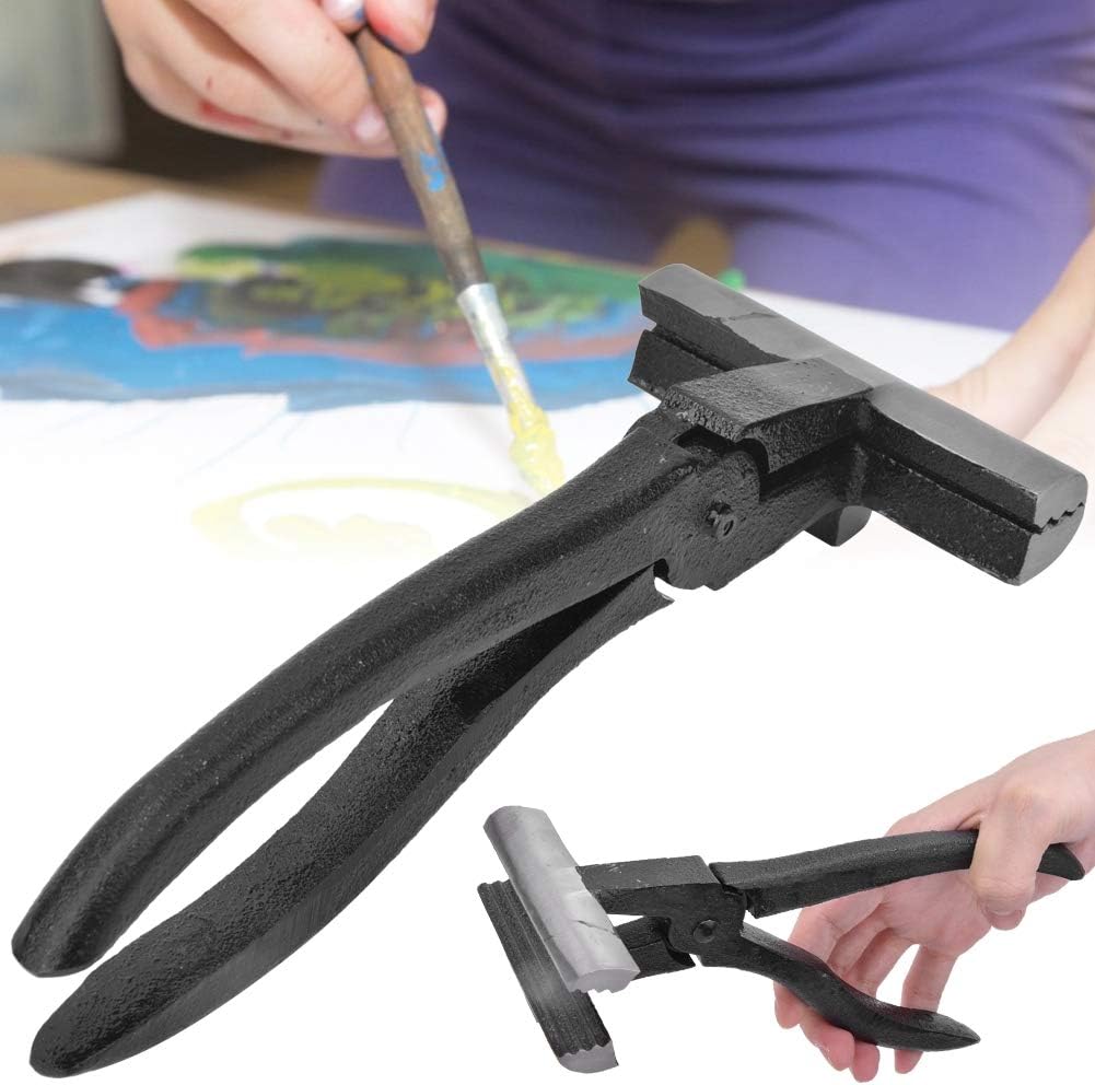 Oil Painting Canvas Stretching Pliers, Cast Iron Extra Wide Canvas Pliers, Black Handle Hand Tool Stretcher Bars Artist Framing Tool - Image 3