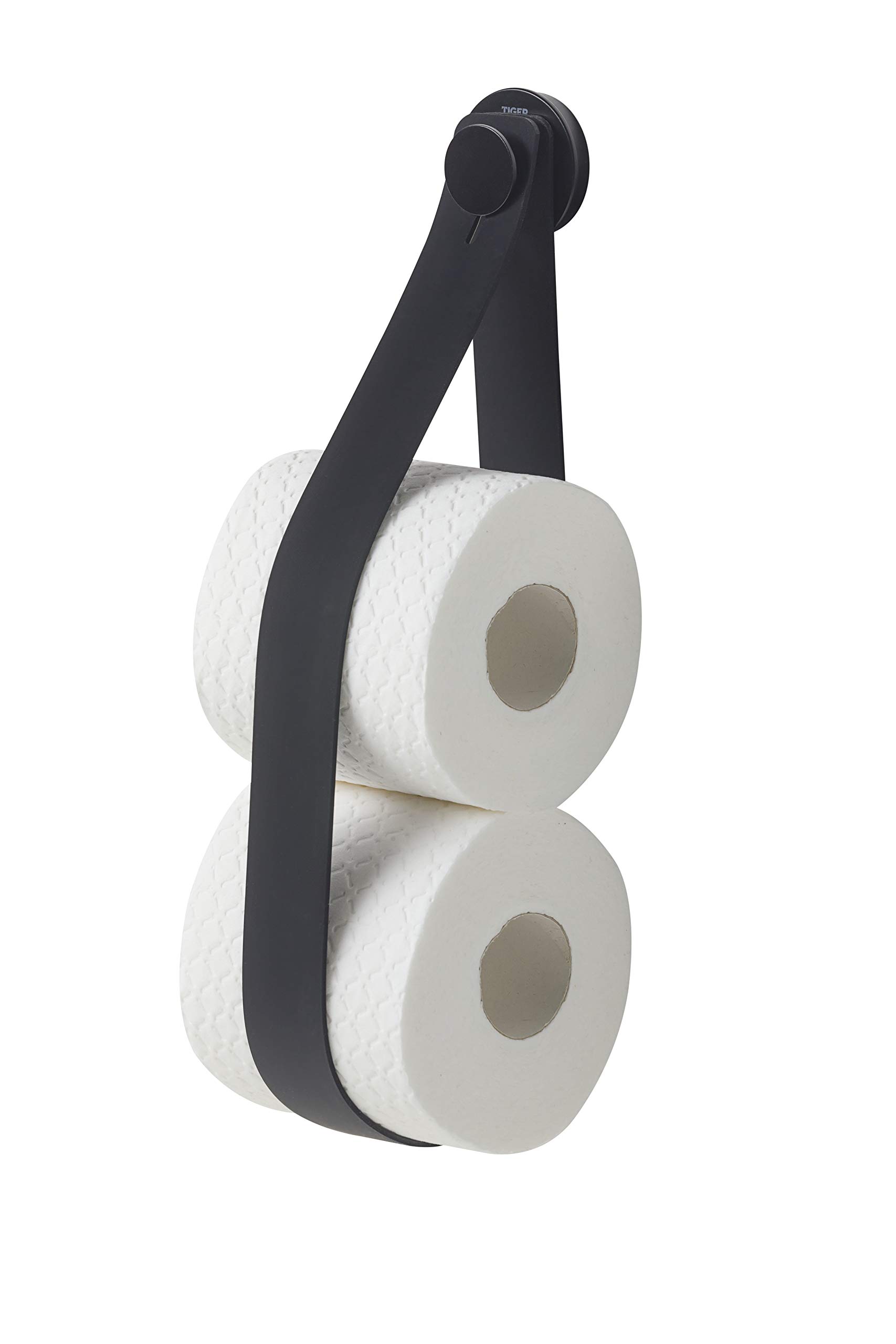 Tiger Urban Toilet Roll Holder, Stainless Steel, Black, 5 x 38 x 2.9 cm