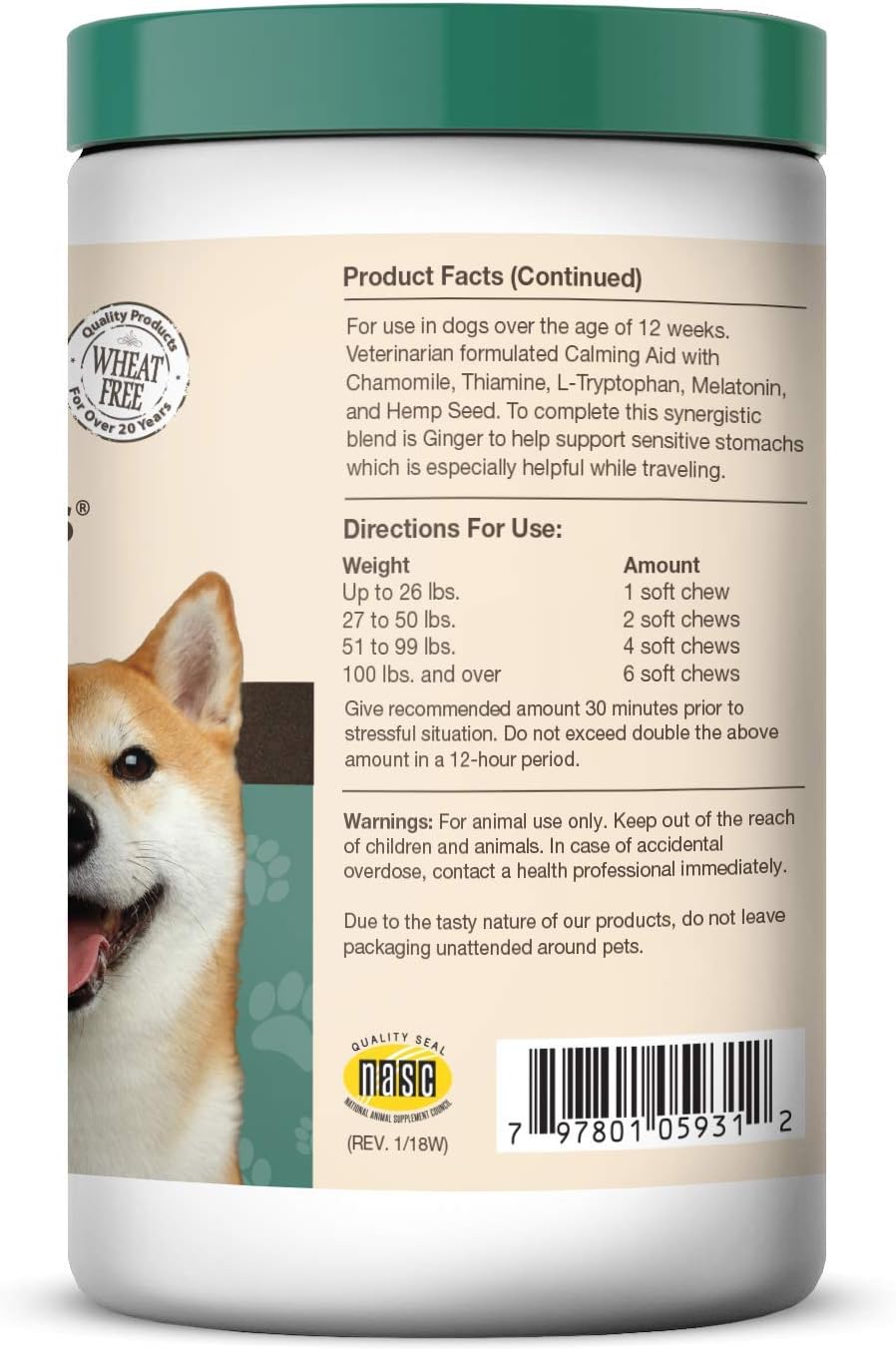 naturvet hemp quiet moments plus hemp seed dog soft chews