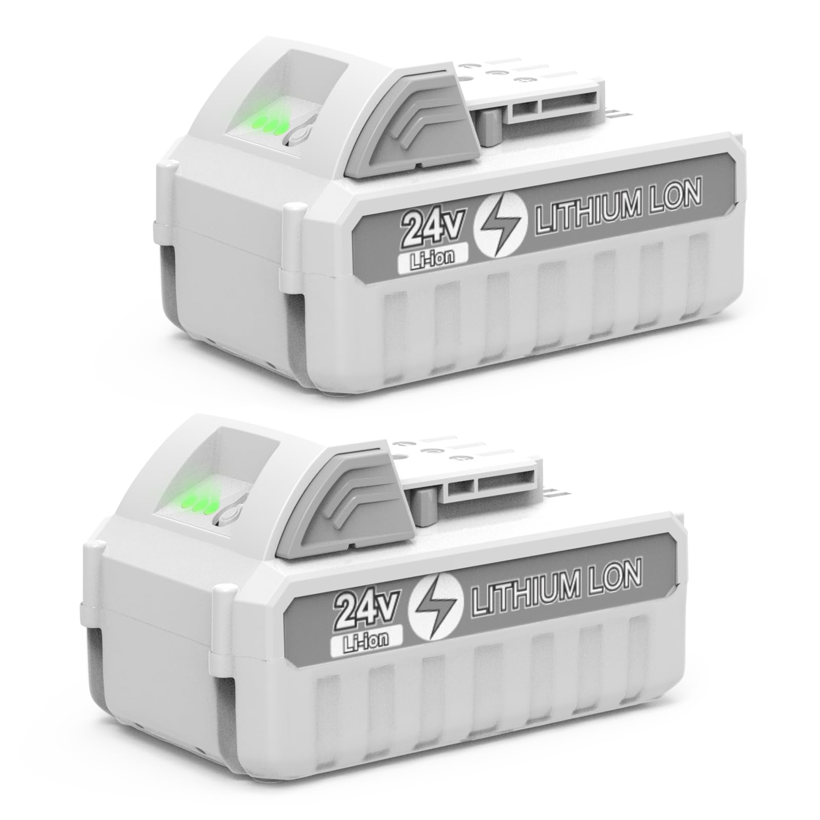 Photo 1 of **MISSING CHARGING WIRE**Powilling 2 Pack 6.0Ah Lithium-ion Replacement Batteries Compatible with Snow Joe 24V Battery 24VBAT-LTX 24VBAT-LTW 24VBAT-LTE 24VBAT-LT 24VBAT 24V-X2-SB18
