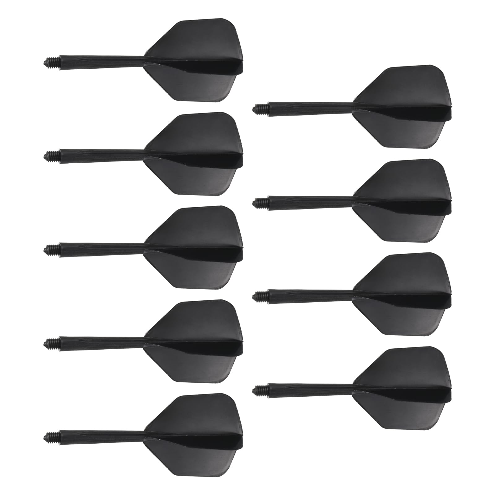 M METERXITY 9 Pack Integrated Dart Shaft and Flights-One Piece Dart Accessories, Durable Anti-Fall, Apply to Soft Tip Darts and Steel Tip Darts (2BA, Black)