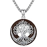REDSUN Tree of Life Necklace for Women 925 Sterling Silver Ebony Wood Tree of Life Pendant Family Trees Jewelry for Women Men