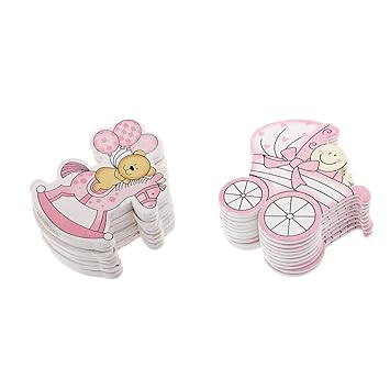 Amazon Com Baoblaze 20 Wooden Embellishments Baby Shower Cards