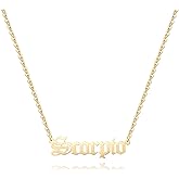 Aimber 18K Gold Plated Astrology Necklace for Women Jewelry,12 Zodiac Pendant Horoscope Constellations Necklace