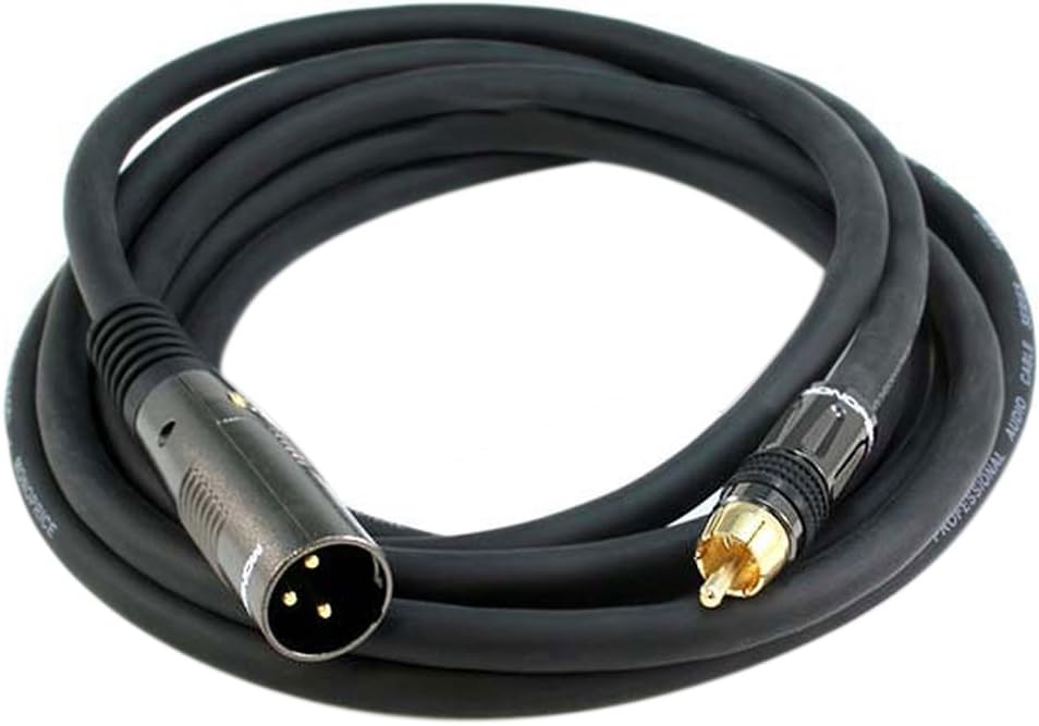 Professionele audioapparatuur Premium XLR Male to RCA Male Audio Cable Gold 3ft com