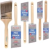 Pro Grade Angle Paint Brushes, Paint Brush Set for Trim &amp; Walls, 6 Pc | Sash &amp; cut-in detail | Furniture, cabinets, doors &amp; fences | Interior &amp; exterior | Latex, oil &amp; stain | Medium stiff bristles