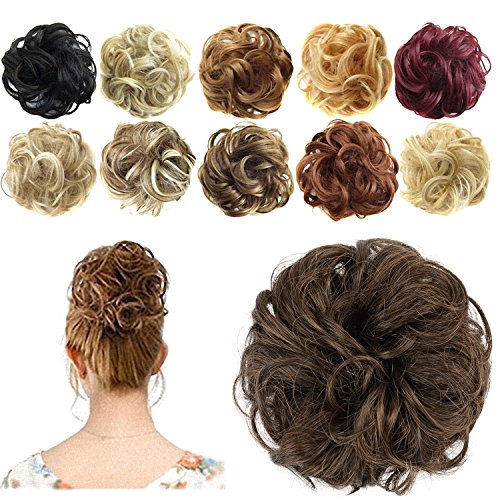 FESHFEN Synthetic Hair Bun Extensions Messy Hair Scrunchies Hair Pieces for Women Hair Donut Updo Ponytail