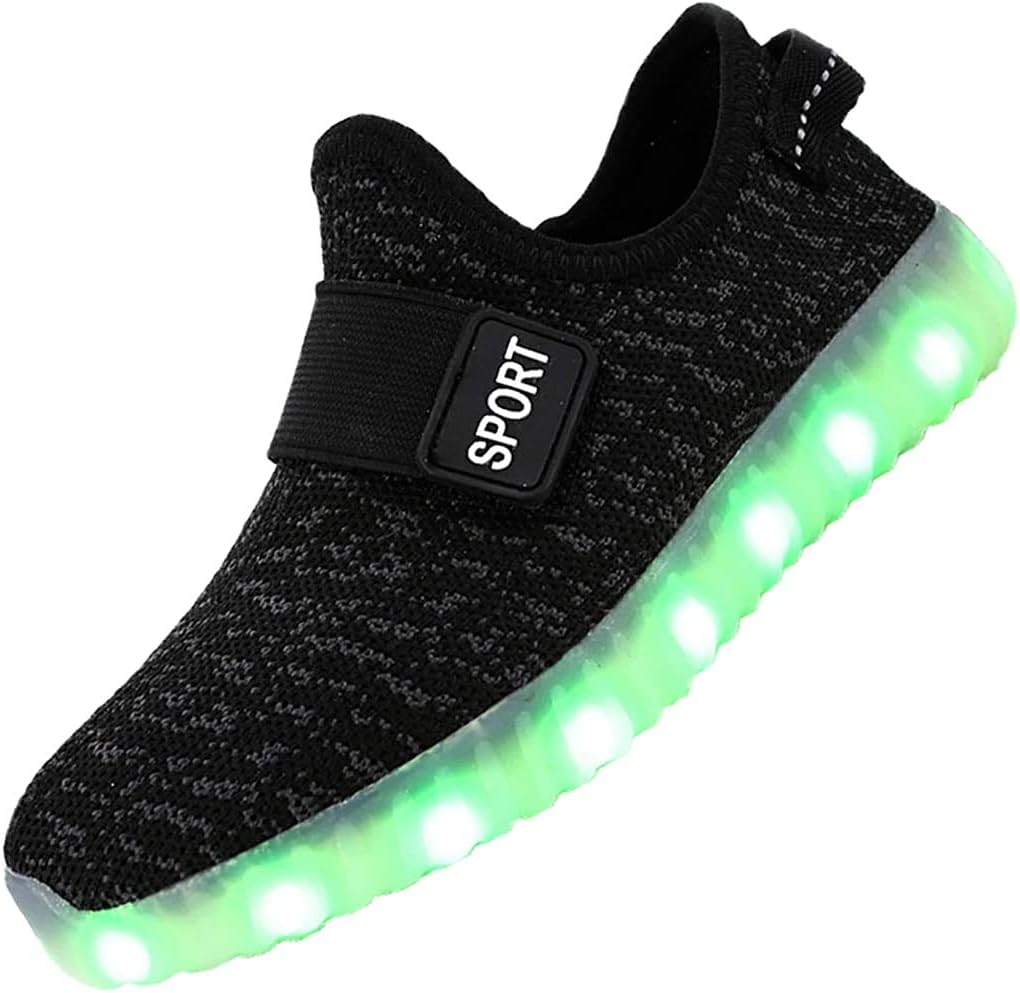 FASHOE Kids Boys Girls Breathable LED Light Up Shoes Flashing Sneakers