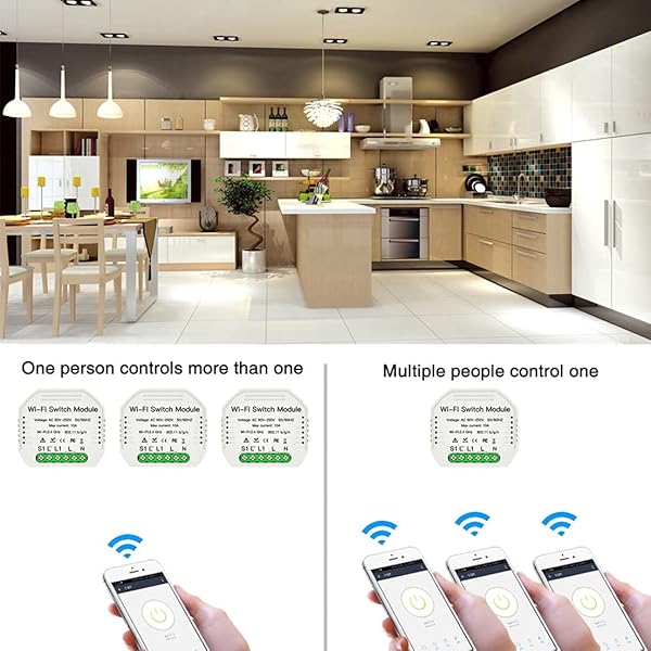 BiaBai Interruptor de luz inteligente MiNi Wifi mdulo disyuntor Diy Control remoto de la aplicacin Smart LifeTuya funciona con Alexa Echo Google Home 1 2 vas