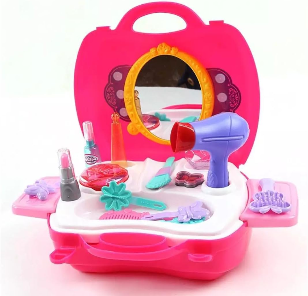 Liyin Children Simulation Beauty Salon Toys Suit Pink Girls Simulation Dressing Table Kids Cosmetics Toys Set Gifts