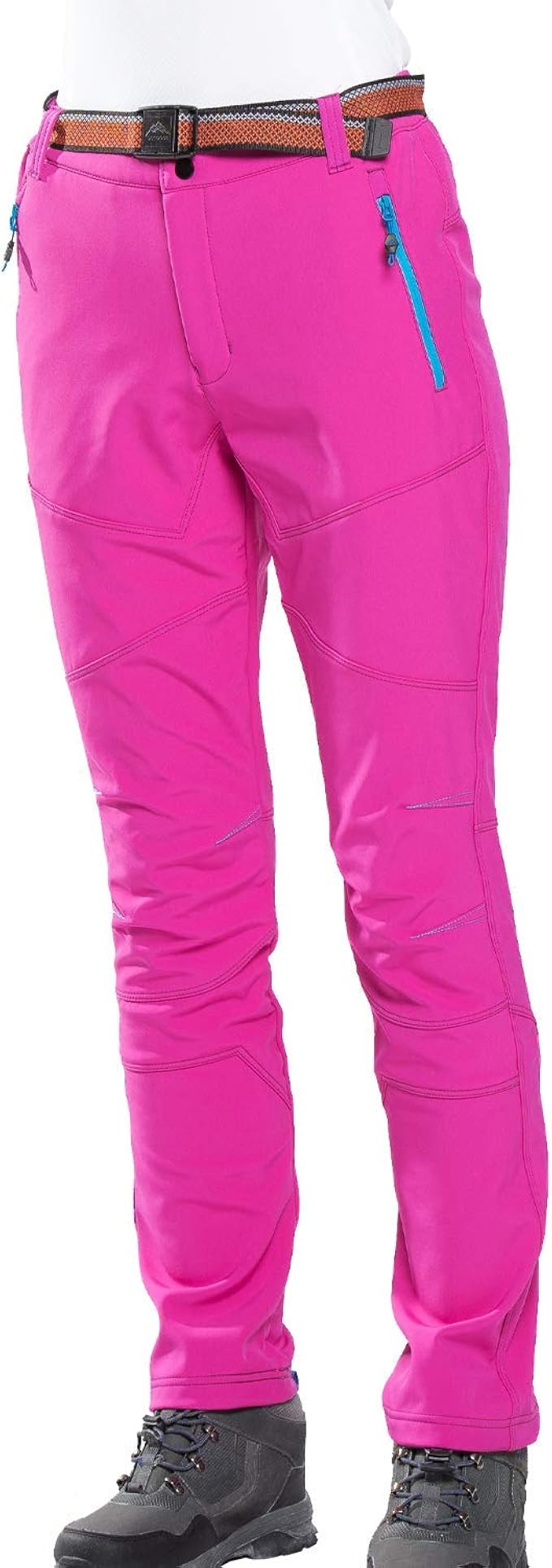 FLYGAGA Women's Softshell Trousers Hiking Trousers Ski Pants Fleece Lined Waterproof Warm 