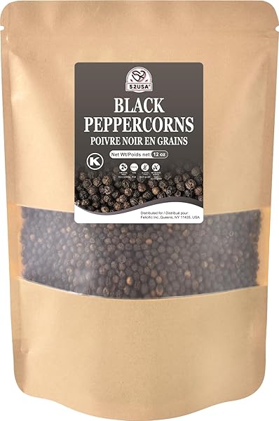 52USA BLACK PEPPERCORNS, 12OZ (PACK OF 1), PEPPERCORNS...