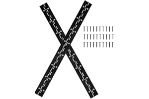 EYSOLD 16-Inch Black Continuous & Piano Hinges - 2 Pack Heavy Duty Stainless Steel Butt Hinges with Hole - 0.05" Thickness, 2" Open Width - Ideal for Folding Cabinet Doors - Includes 32pcs Screws