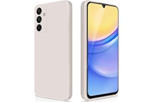 GiiYoon Silicone Case Compatible with Samsung Galaxy A15, Full Body Silky Soft Touch Phone Case with Camera Protection, Shockproof Cover with Microfiber Lining, Off White