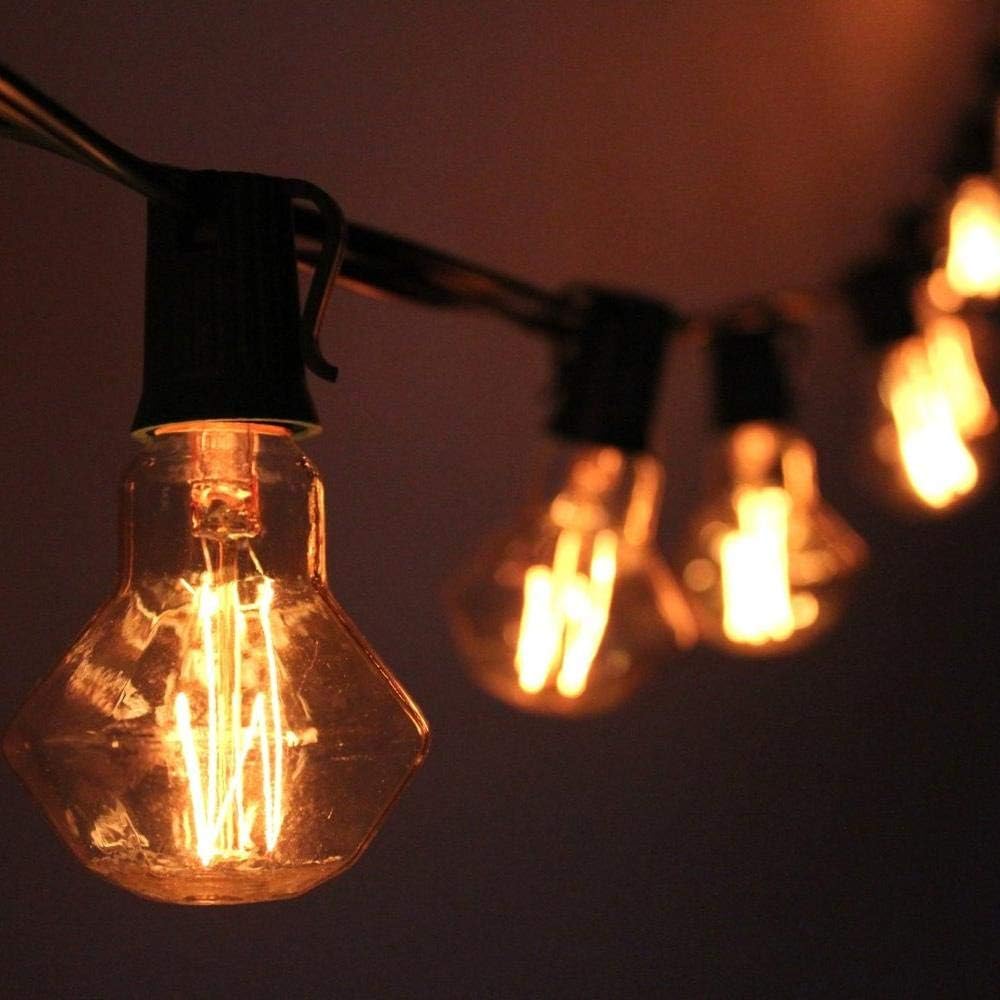 Amazon Com Fantado 10 Socket Outdoor Patio String Light Set D55 Diamond Bulbs 10 Ft Black Cord W E17 Base By Paperlanternstore Garden Outdoor