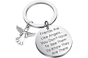 FEELMEM Best Friend Gift Friendship Keychain Friends Are Like Angels Jewelry