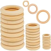 27pcs Wooden Craft Rings (3 Sizes: 3cm/5cm/7.5cm, 9pcs Each) - Unfinished Natural Wood Hoops for Macrame, DIY Jewelry & Home 