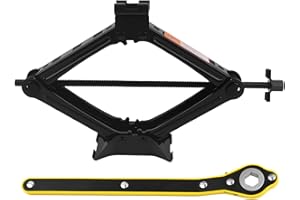 2T Car Scissor Jack Kit Includes Ratchet,Sturdy Scissor Car Jack Lifting Range 3.94"-15.35" Lifts Vehicles Quickly and Easily