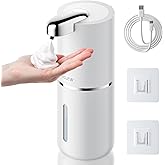 CHICLEW Automatic Foam Soap Dispenser 400ML, Rechargeable Liquid Hand Soap Dispensers Touchless with 4 Adjustable Levels, Motion Sensor Waterproof Wall Mount Foaming Soap Dispenser for Bathroom