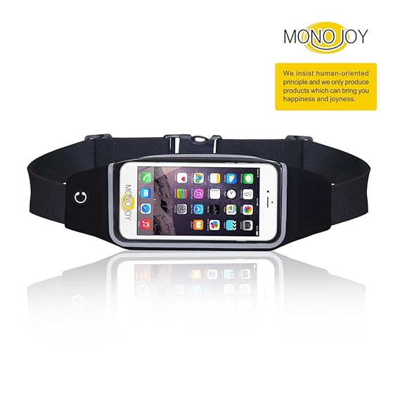 MONOJOY Sport Hüfttasche Elastische Lauftasche/ Laufgürtel /Outdoor Bauchtasche für iPhone SE /5S /5 /6 /6S /6 Plus/ 7, Samsu