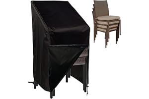 Slan Arrow Zipper Patio Chair Cover, Waterproof Stackable Chairs Cover,Outdoor Lawn Patio Furniture Covers, Outdoor Lawn Dining Chair Covers with Zipper 1 pack