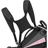 Tkocisa Golf Bag Strap Replacement, Golf Bag Straps Double Shoulder, Universal Padded Carry Strap Waterproof Comfort Golf Bag Backpack Straps Replacement Black