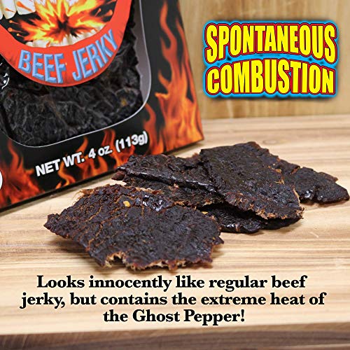 Spontaneous Combustion Ghost Pepper Beef Jerky 4 Ounces Premium