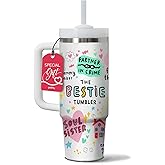 Gossby Bestie Gift for Women - 30oz THE BESTIE TUMBLER - Friend Tumbler for Women - Christmas, Birthday, Friendship Gifts - Funny Best Friend Gift - Stainless Steel Insulated Travel Mug with Handle