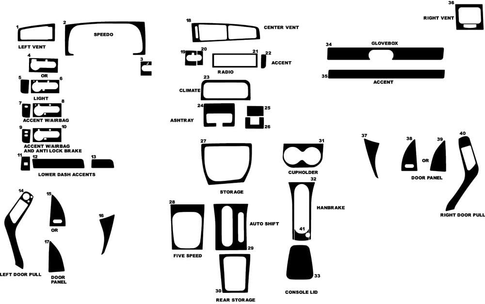 Rvinyl Rdash Dash Kit Decal Trim for Volkswagen Jetta 1994-1999 - Sticker Bomb (Venice Beach)