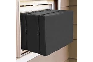 QUALWARD Outdoor Air Conditioner Covers Window Dust-Proof Waterproof Winter AC Cover for Outside Units (25.5"W x 17"H x 20.5"D), Black